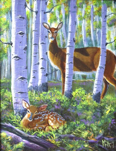 Fawn In Aspen 14x11 $750 at Hunter Wolff Gallery